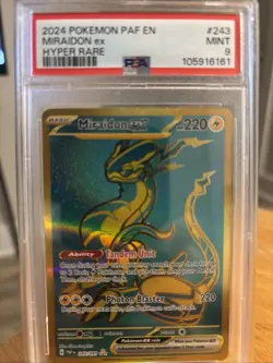 Miraidon EX Holo Card 243/091 Paldean Fates Hyper Rare PSA 9 Mint - Image 1