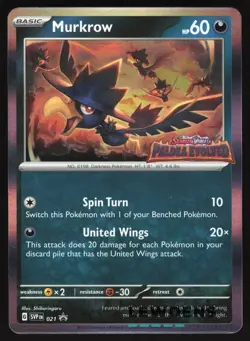 Murkrow - SVP 021 - Paldea Evolved - S&V Black Star Promo - Pokemon Card - LP1 - Image 1