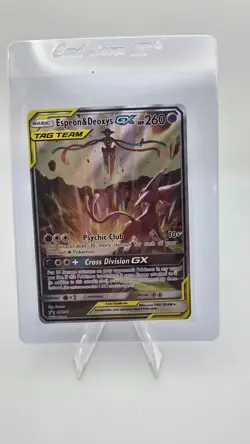 Pokemon TCG Espeon & Deoxys GX SM240 Black Star Promo Holo Card NM - Image 1