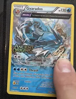 Pokemon TCG Gyarados Holo Rare Card Stamped Ancient Origins Stamped Staff - Image 1