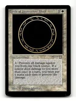 Circle of Protection: Black Beta Edition Signed by Jesper Myrfors MTG - Image 1