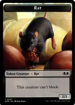 MTG Rat Token Wilds of Eldraine NM T Magic - Image 1