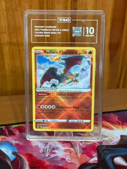 3rd Highest TAG 10 Pokemon Radiant Charizard Crown Zenith Rare Card 020/159 - Image 1