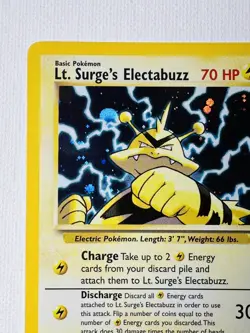 Vintage Pokemon Card WOTC Rare Holo LT. SURGE’S ELECTABUZZ Gym Heroes 6/132 - Image 2