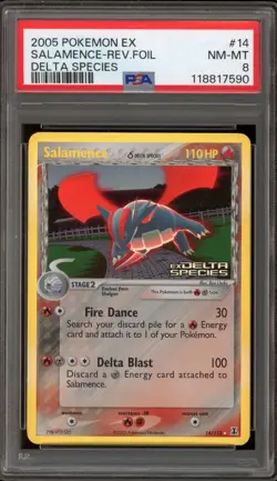 Pokemon Salamence EX Delta Species Reverse Holo Rare #14 PSA 8 - Image 1