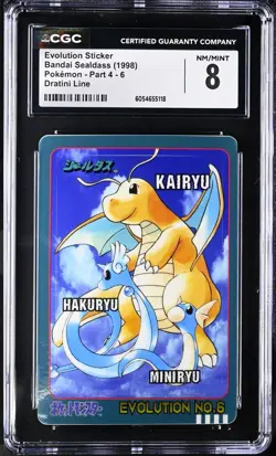 Pokemon 1998 CGC 8 Evolution No. 6 Kairyu (Dragonite) Bandai Sealdass 4 PSA - Image 1