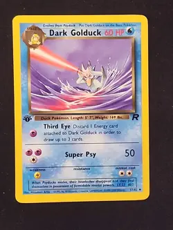1st Edition Vintage Pokemon Card Dark Golduck Uncommon Team Rocket 37/82 LP - Image 1