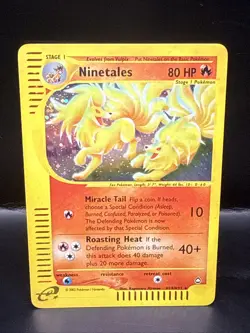 Pokemon Ninetales H19/H32 Aquapolis Holo Rare Pokemon TCG Nintendo e-reader - Image 2