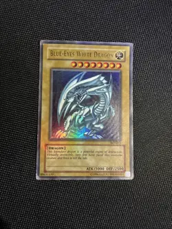 1996 Blue-Eyes White Dragon SDK-001 Holo Rare Heavily Played - Image 1