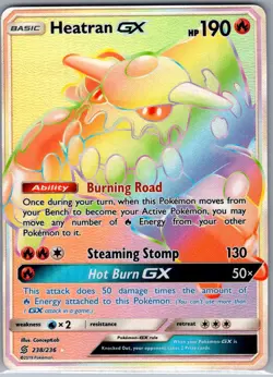Heatran GX (Secret) 238/236 SM - Unified Minds - Pokemon Card - NM - Image 1