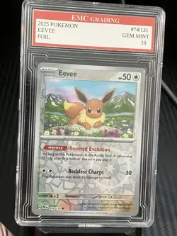 EEVEE FOIL 074/131 Pokemon 2025 Card GRADED 10 MINT TCG CCG - Image 1