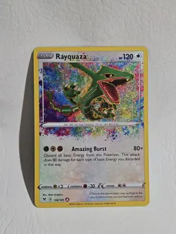 Pokemon TCG Rayquaza Vivid Voltage 138/185 Amazing Rare Holo Card (NM) Clean - Image 1
