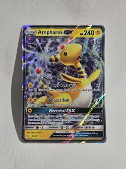 Pokemon TCG 2019 Team Up Ampharos GX Ultra Rare 43/181 NM Clean Card - Image 1
