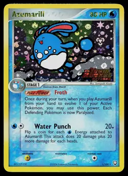 Pokemon Card - Azumarill Team Rocket Returns 1/109 Reverse Holo Rare Stamped - Image 1