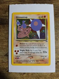 Pokemon TCG Hitmontop Neo Discovery Holo Rare Card 3/75 MP Condition - Image 1