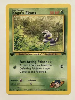 Pokemon TCG Koga's Ekans 1st Edition Gym Challenge 2000 Card #77/132 - Image 1