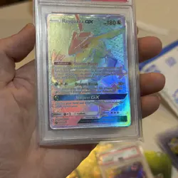 PSA 8 NM-MT Rayquaza GX 177/168 Secret Rare 2018 Celestial Storm Pokemon Card - Image 5