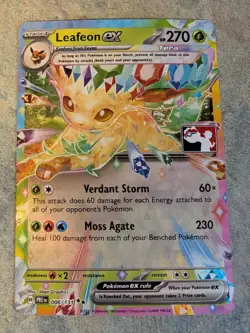 Pokemon Leafeon ex 006/131 Play! Pokemon Prize Pack Series 7 Holo Rare Art Card - Image 1