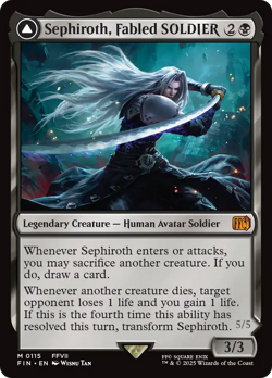 x1 Sephiroth Fabled SOLDIER / One-Winged Angel FIN Final Fantasy MTG 115 1x - Image 1