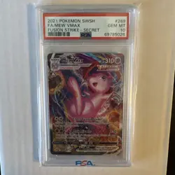PSA 10 Mew Vmax Sword & Shield Fusion Strike 269/264 Pokemon Card - Image 1