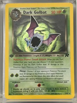Dark Golbat - 7/82 - Pokemon Team Rocket 1st Edition Holo Rare Card WOTC - Image 1