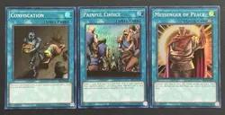 2023 YUGIOH 25TH SRL SUPER RARE CONFISCATION / PAINFUL CHOICE / MESSENGER NM SET - Image 1