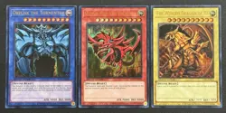 2023 YUGIOH 25TH ANNIVERSARY ULTRA RARE OBELISK / SLIFER / RA NM SET - Image 1