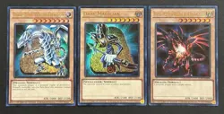 2023 YUGIOH 25TH ANNIVERSARY ULTRA RARE BLUE EYES / DARK MAGICIAN / RED EYES NM - Image 1