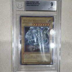 Konami 2002 Yu-Gi-Oh! Blue-Eyes White Dragon JMP-001 Beckett 9 Ultra Rare - Image 1