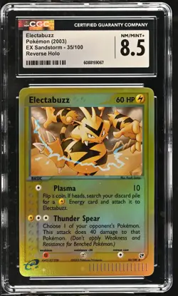 CGC 8.5 Electabuzz 2003 EX Sandstorm 35/100 Reverse Holo Pokemon Card - Image 1