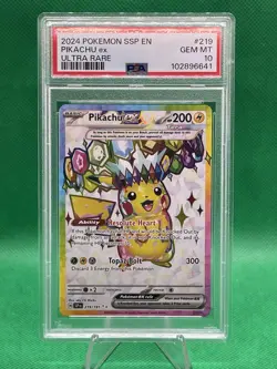PSA 10 Pikachu ex 219/191 Ultra Rare Surging Sparks SSP Pokemon Card - Image 1