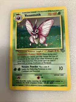 Pokemon TCG Jungle Venomoth Holo Rare Card 13/64 Vintage 1999 NM - Image 1