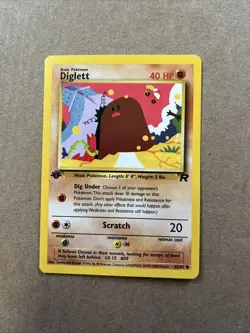 Diglett 52/82 1st Edition NM LP MP HP Common Team Rocket Pokemon Card 2000 WOTC - Image 1