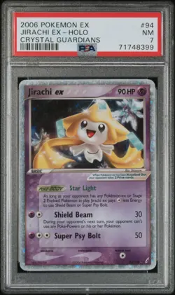 PSA 7 Jirachi ex 94/100 EX Crystal Guardians 2006 Holo Rare Pokemon Card TCG - Image 1