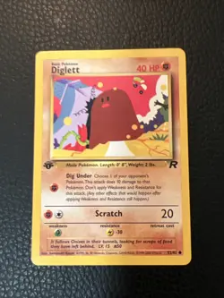 * Pokemon Card Diglett 52/82 Team Rocket 1st Edition Non Holo Common NM - Image 1