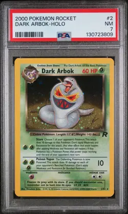 Dark Arbok Holo Pokemon Rocket 2/82 PSA 7 - Image 1