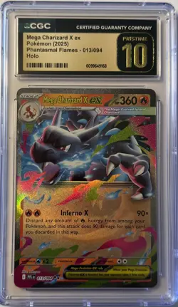 CGC 10 Pristine - Mega Charizard X ex 013/094 Pokemon Phantasmal Flames English - Image 1
