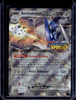 2024 Pokemon SV Surging Sparks SSP EN Archaludon Ex Reverse Holo #130/191 - Image 1