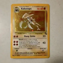 Pokemon Kabutops 9/62 Fossil Holo Rare Stage 2 English 1999 60 HP - Image 1