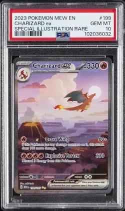 2023 POKEMON MEW EN-151 SPECIAL ILLUSTRATION RARE #199 CHARIZARD EX PSA 10 - Image 1