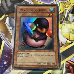 Yugioh Penguin Soldier Unlimited Super Rare SDJ-022 - Image 1