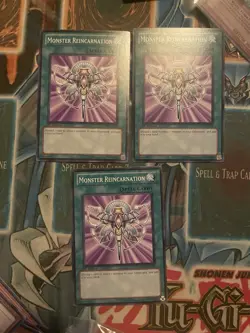 3x Monster Reincarnation - SDDL-EN028 - Common - 1st Edition - LP-NM - Image 1