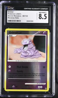 CGC 8.5 Grimer 2007 Secret Wonders 88/132 Reverse Holo Pokemon Card - Image 1