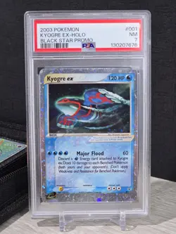 Pokemon Card TCG KYOGRE EX-HOLO #001 Black Star Promo 2003 PSA 7 NM - Image 3