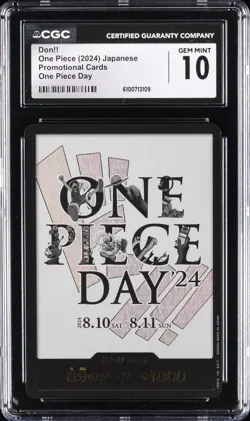 2024 ONE PIECE JPN PROMO CARDS ONE PIECE DAY DON!! CGC 10 GEM MINT - Image 1