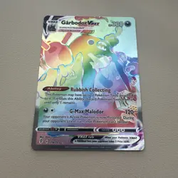 Pokemon TCG Garbodor VMAX 216/203 Evolving Skies Secret Rainbow Rare Holo Card - Image 1