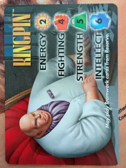 OverPower Marvel IQ Fleer 1996 Kingpin Hero Character Card Rare - Image 1