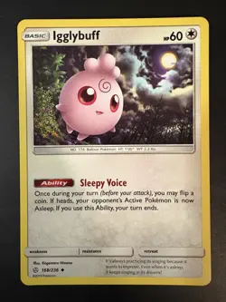 Igglybuff 168/236 Cosmic Eclipse Pokemon Card LP - Image 1
