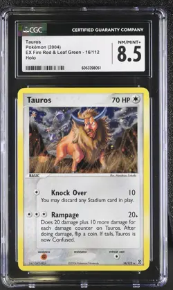 CGC 8.5 Tauros 2004 EX Fire Red & Leaf Green 16/112 Holo Pokemon Card - Image 1