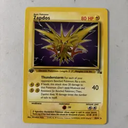 Pokemon Zapdos 30/62 NM Normal Fossil 1st Edition - Image 2